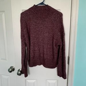 1. State Mock Neck Pullover Wool Blend Knit Sweater Burgundy‎ XS